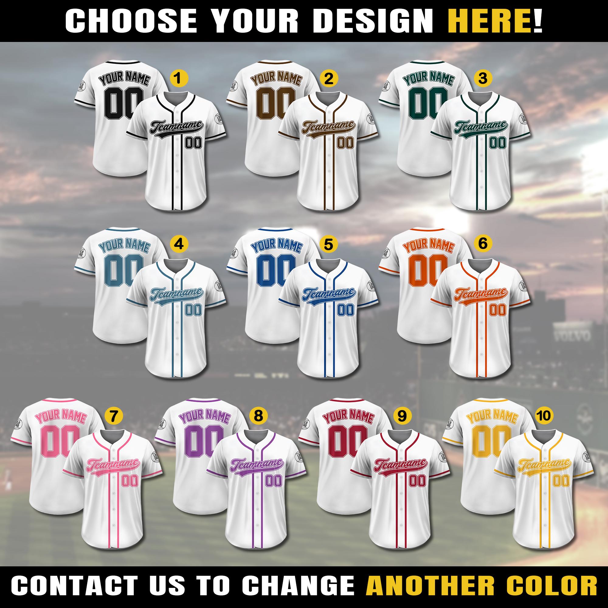 Custom Baseball Jersey, Custom Team Name Number Logo Jersey Shirt, Personalized Baseball Jersey For Adult Kid, White Baseball Jersey Uniform