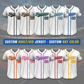 Custom Baseball Jersey, Custom Team Name Number Logo Jersey Shirt, Personalized Baseball Jersey For Adult Kid, White Baseball Jersey Uniform