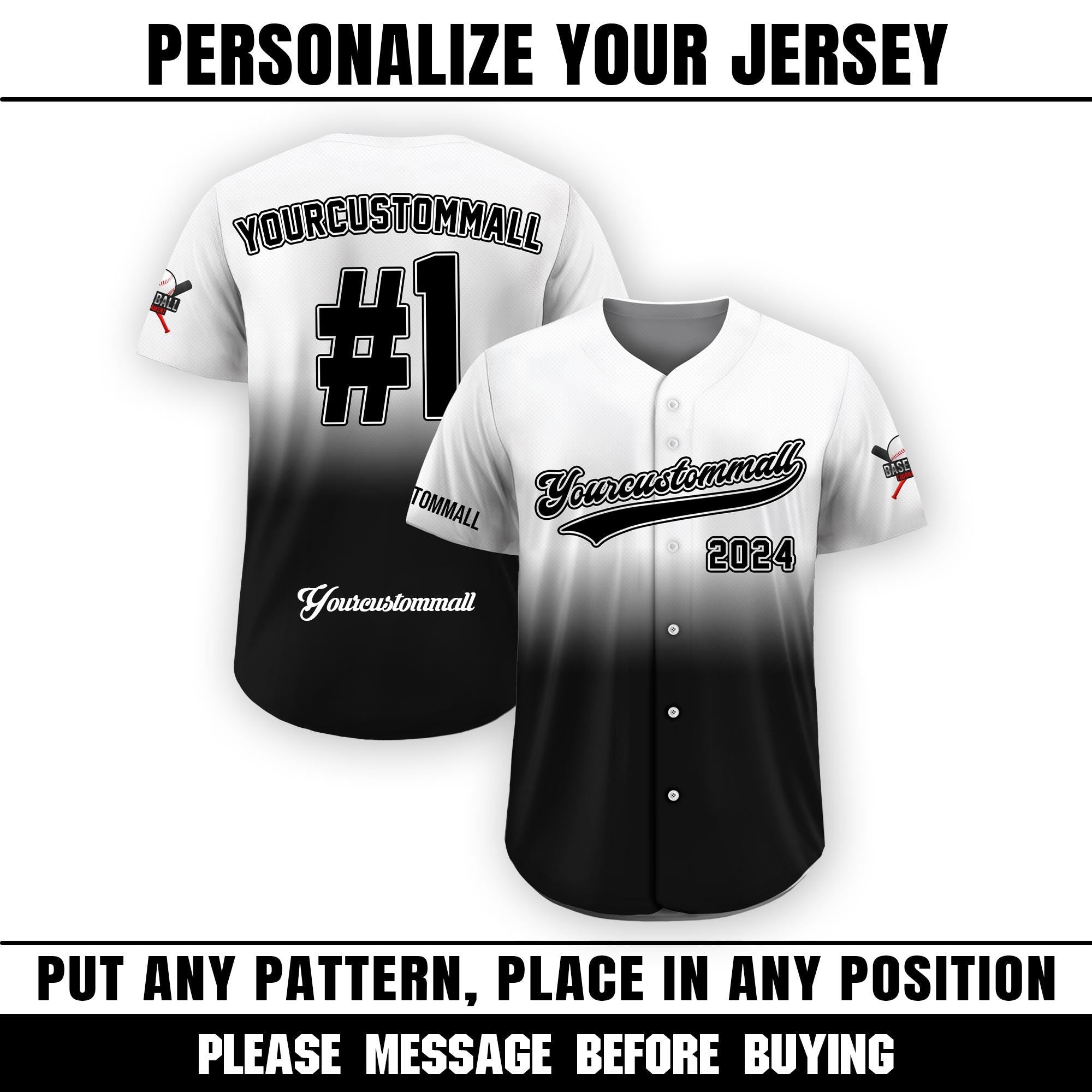 Custom Baseball Jersey for Men Women Youth Kid, Custom Jersey with Team Name Number, Personalized Jersey Button Down, Custom Jersey Request