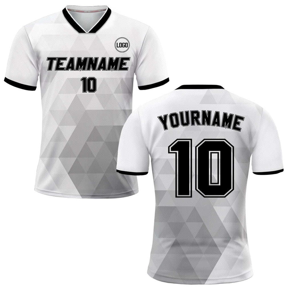 Custom Soccer Jersey for Adult Kid Team Uniform, Personalized Jersey with Team Name Number Logo, Black and White Soccer Sublimation Jersey