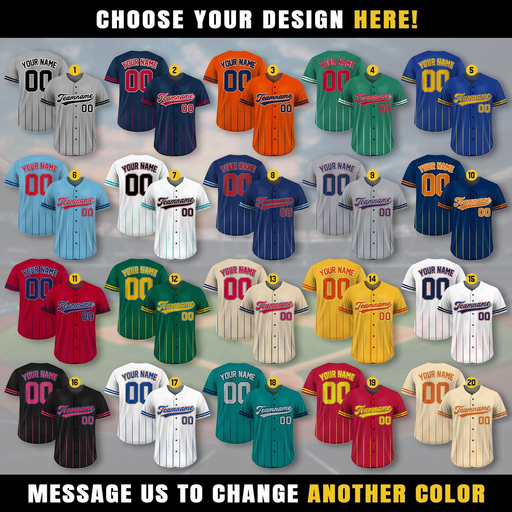 Custom Baseball Jersey with Team Name Number, Jersey Shirt for Men Women Youth Kid, Gifts for Baseball Fans Gradient Pinstripe Sand Orange