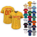 Custom Baseball Jersey with Team Name Number, Jersey Shirt for Men Women Youth Kid, Gifts for Baseball Fans Gradient Pinstripe Yellow Orange