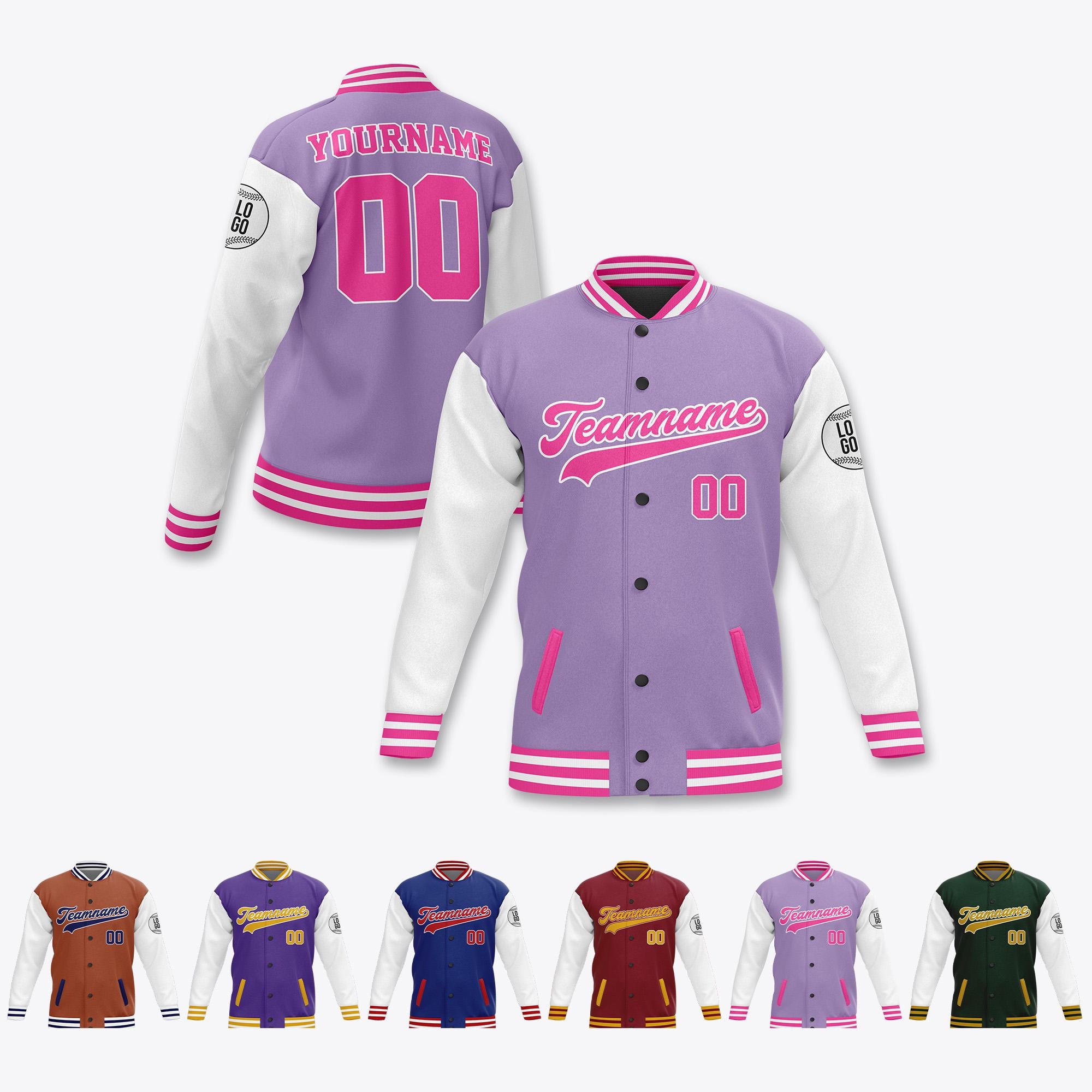 Customized Baseball Jacket with Team Name Number Logo Personalized Adults Kid Name Varsity Unisex Jacket All Season Baseball Jacket S-5XL