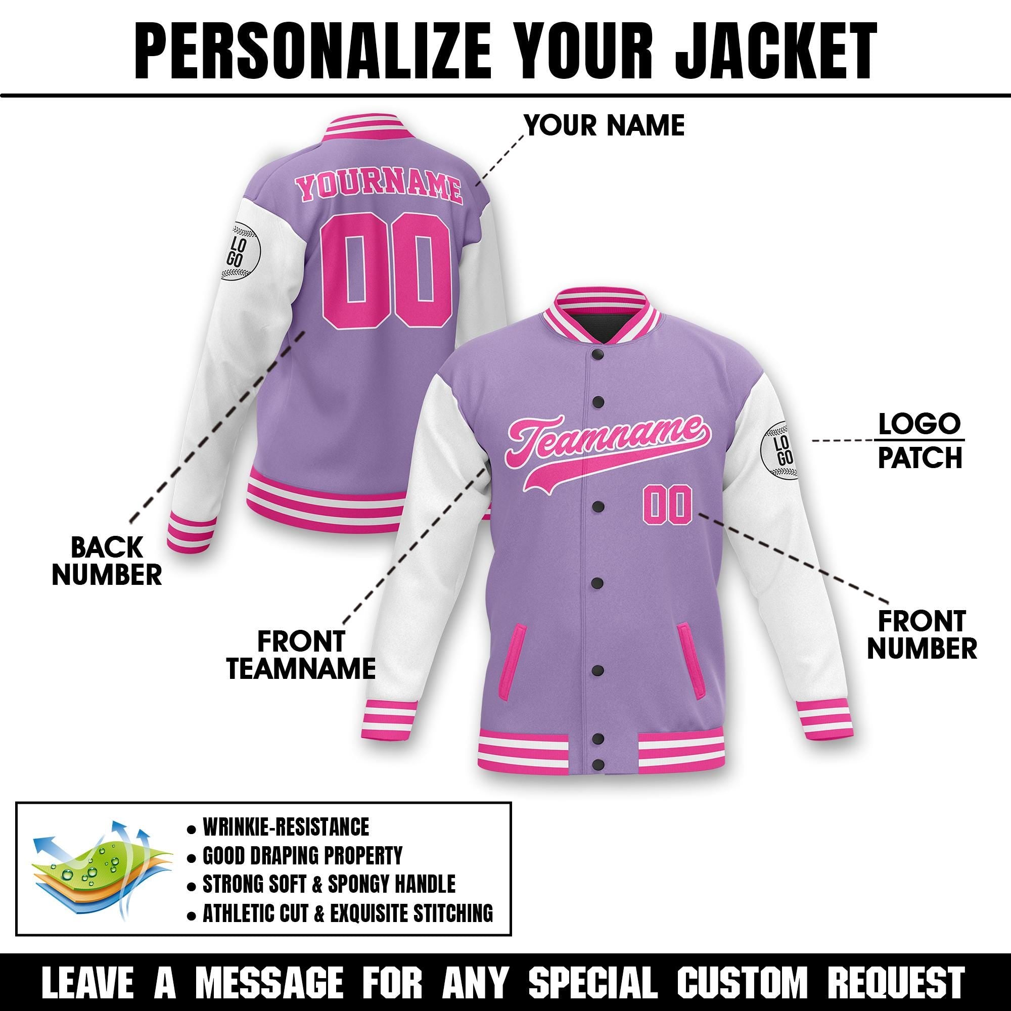 Customized Baseball Jacket with Team Name Number Logo Personalized Adults Kid Name Varsity Unisex Jacket All Season Baseball Jacket S-5XL