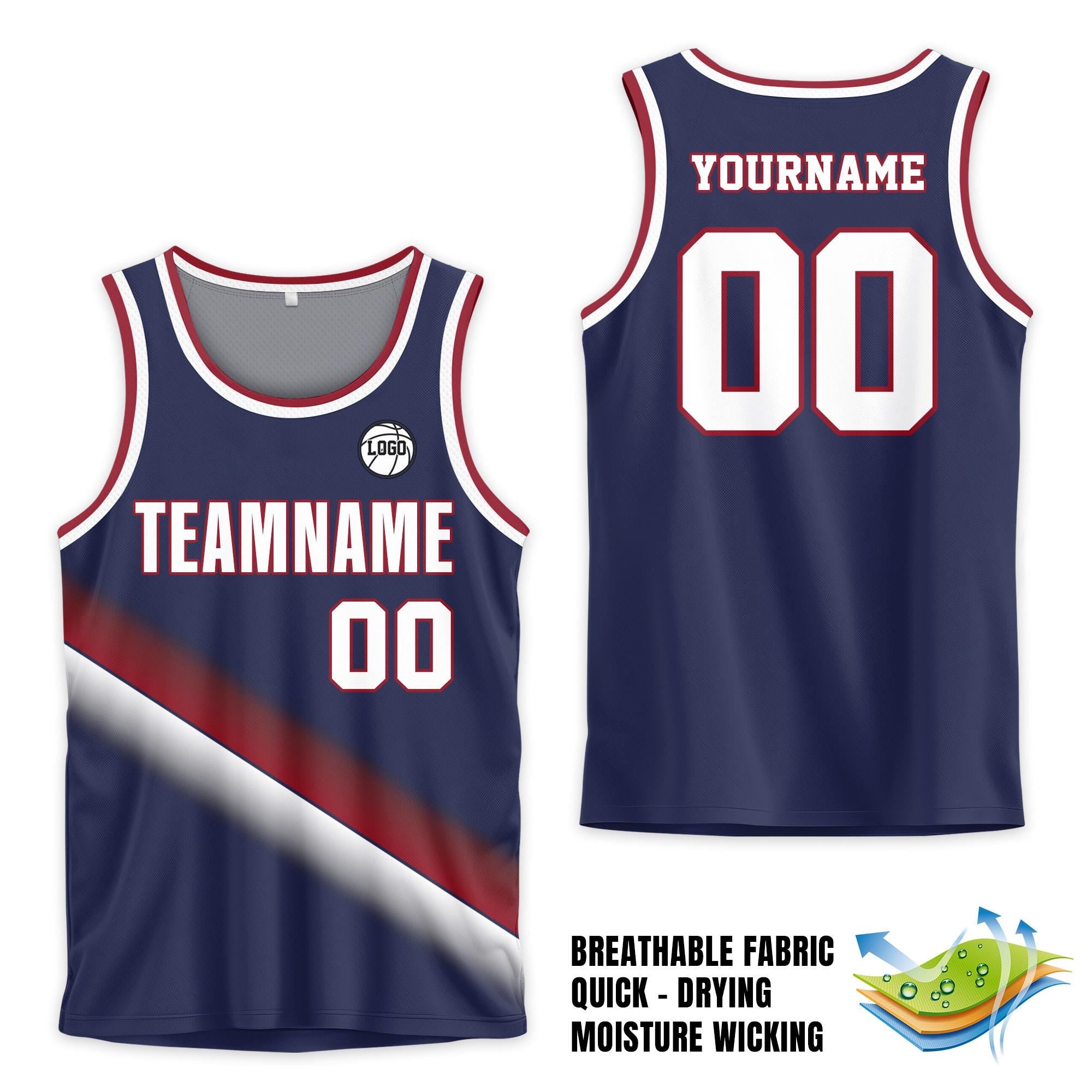 Personalized Basketball Jersey Custom Team Name & Number, Navy Basketball Jersey For Adult Kid Gift For Basketball Fans Adult Basketball Top