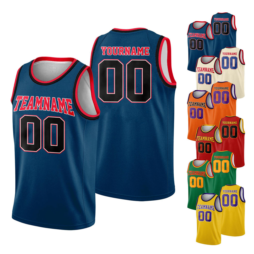 Custom Team Name & Number Basketball Jersey Tank Top For Adult Kid, Personalized Basketball Jersey Navy, Game Day Outfit For Basketball Fans