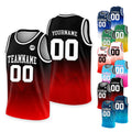 Custom Gradient Basketball Jersey For Men Women Youth Kid, Personalized Team Name & Number Red Basketball Jersey Shirt For Basketball Lover