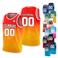 Personalized Team Name & Number Basketball Jersey Tank Top For Adult Youth Kid, Custom Basketball Shirt, Gradient Red Orange Yellow Jersey