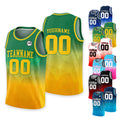 Personalized Basketball Jersey Tank Top Team Name Number For Adult Kid Youth, Custom Gradient Green Yellow Shirt Jersey For Basketball Fan