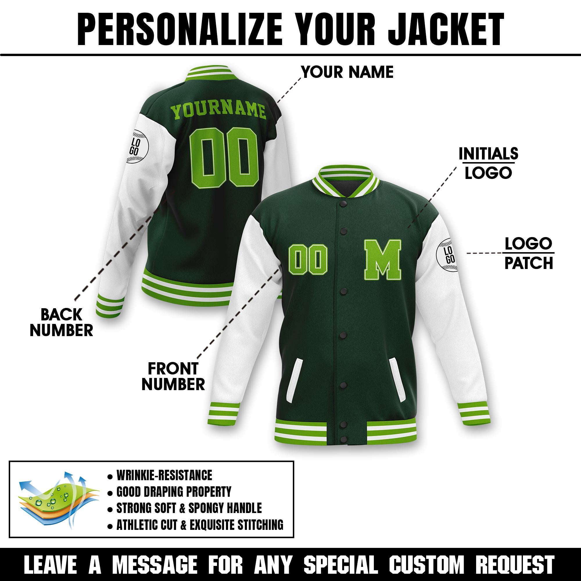 Personalized Adults Kid Name Varsity Unisex Jacket, Customized Baseball Jacket Letterman College Personalized Initials & Name Varsity Jacket