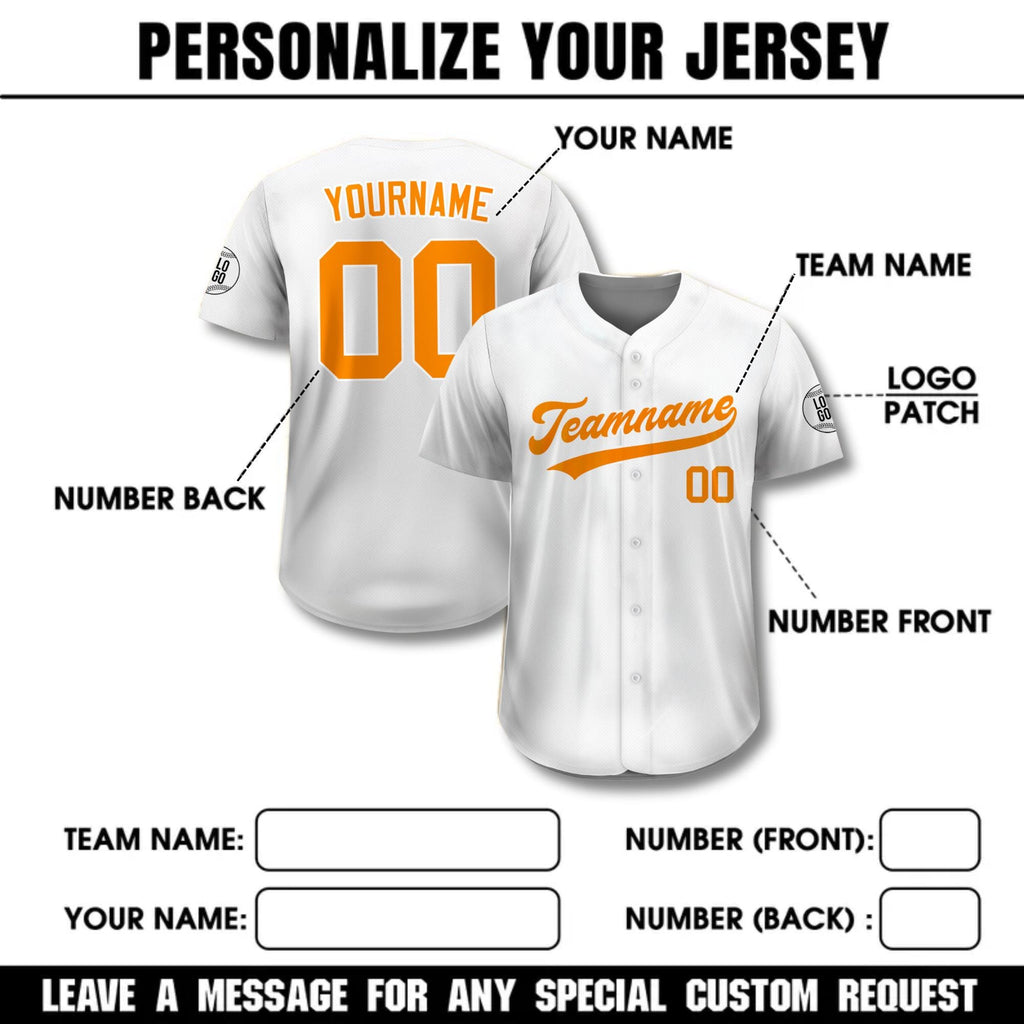 Custom Team Name Number Baseball Jersey for Men Women Youth, Personalized Jersey Orange White Black For Baseball Fan, Custom Jersey Request