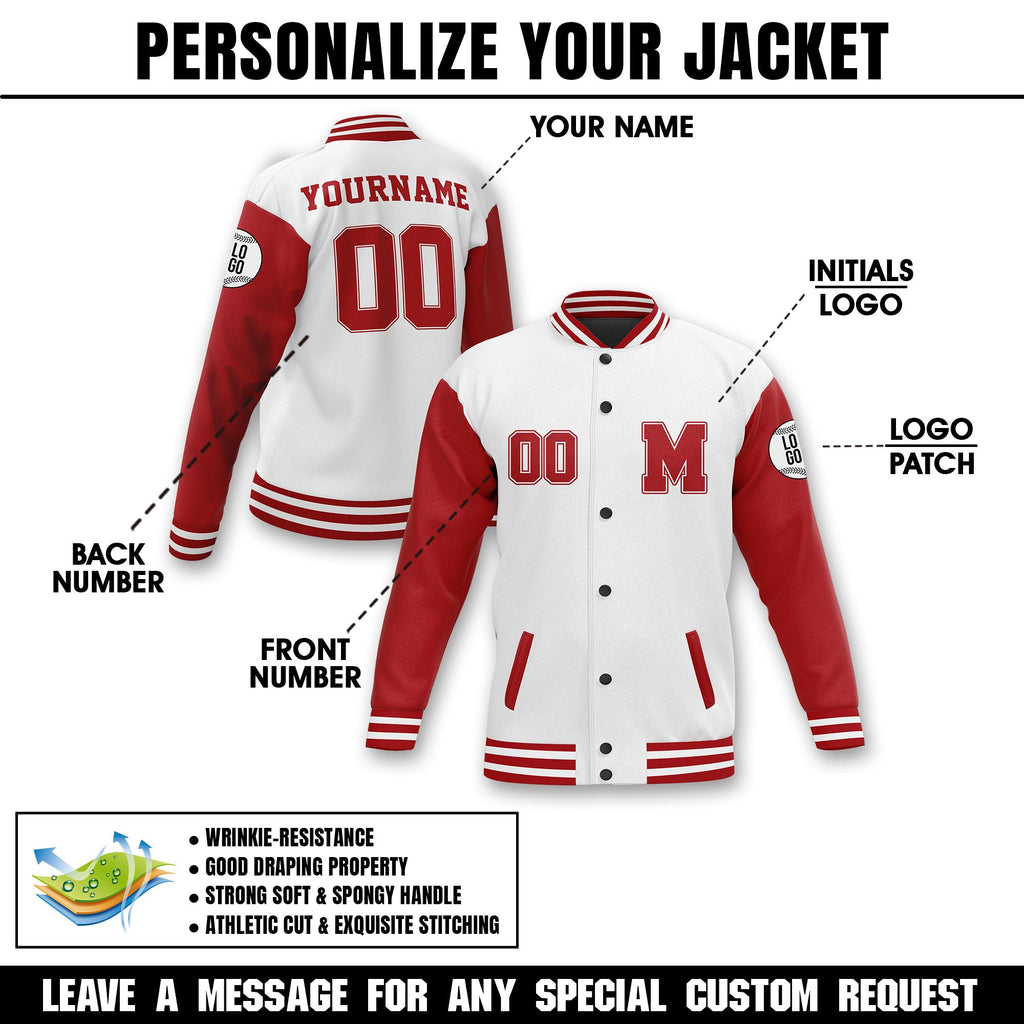 Personalized Initials and Name Varsity Jacket, Custom Baseball Jacket for Adult Youth Kid Varsity Jacket Baseball Style Letterman College