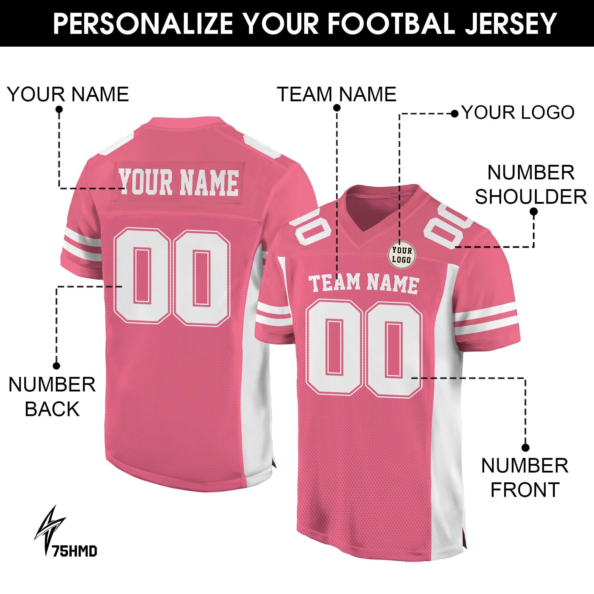 Personalized Team Name And Number Football Jersey Shirt For Adult Youth Preschool, Custom Football Team Jersey Prints in Many Colors & Sizes