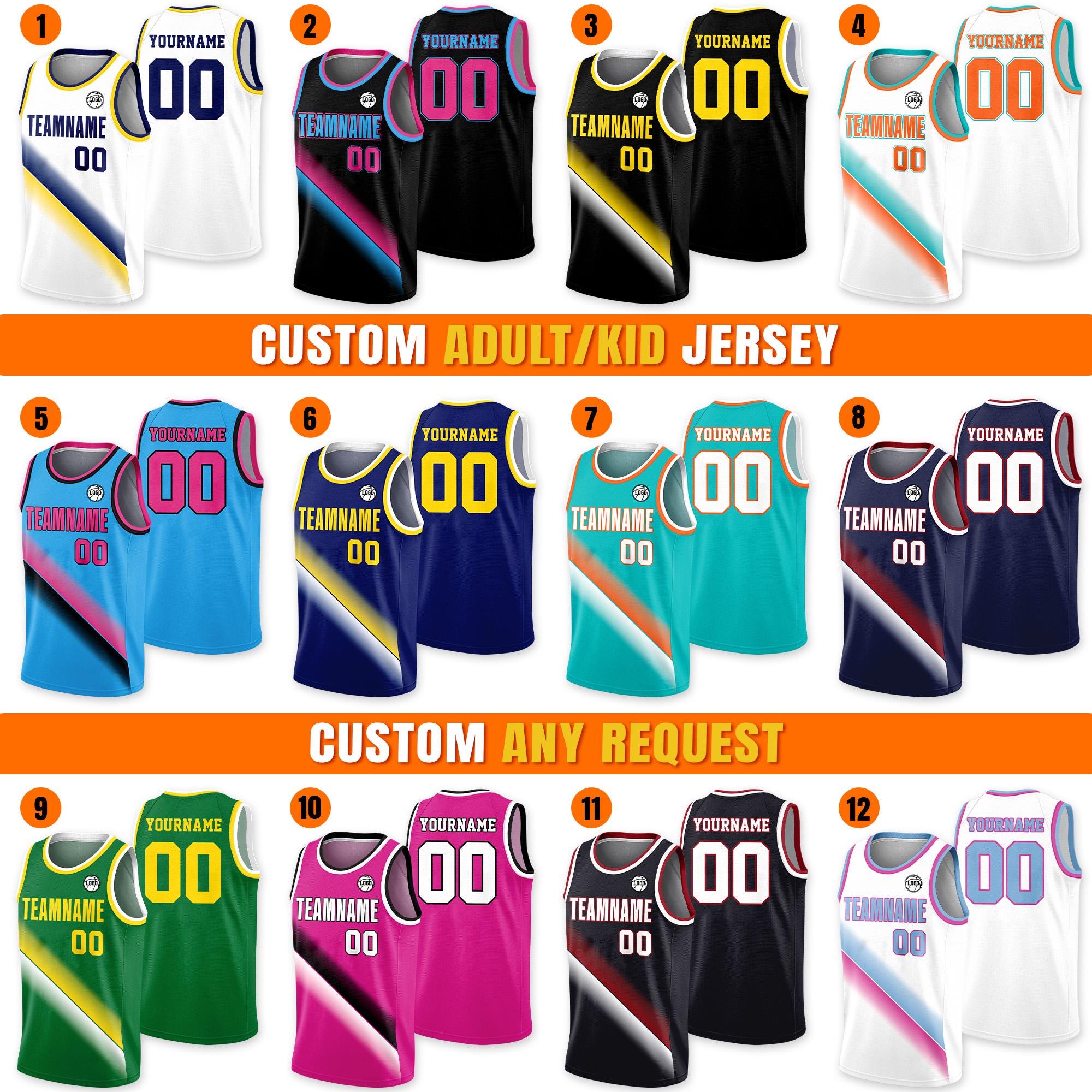 Custom Team Name & Number Basketball Jersey For Men Women Youth Toddler, Personalized Basketball Jersey Gift For Basketball Fans Top