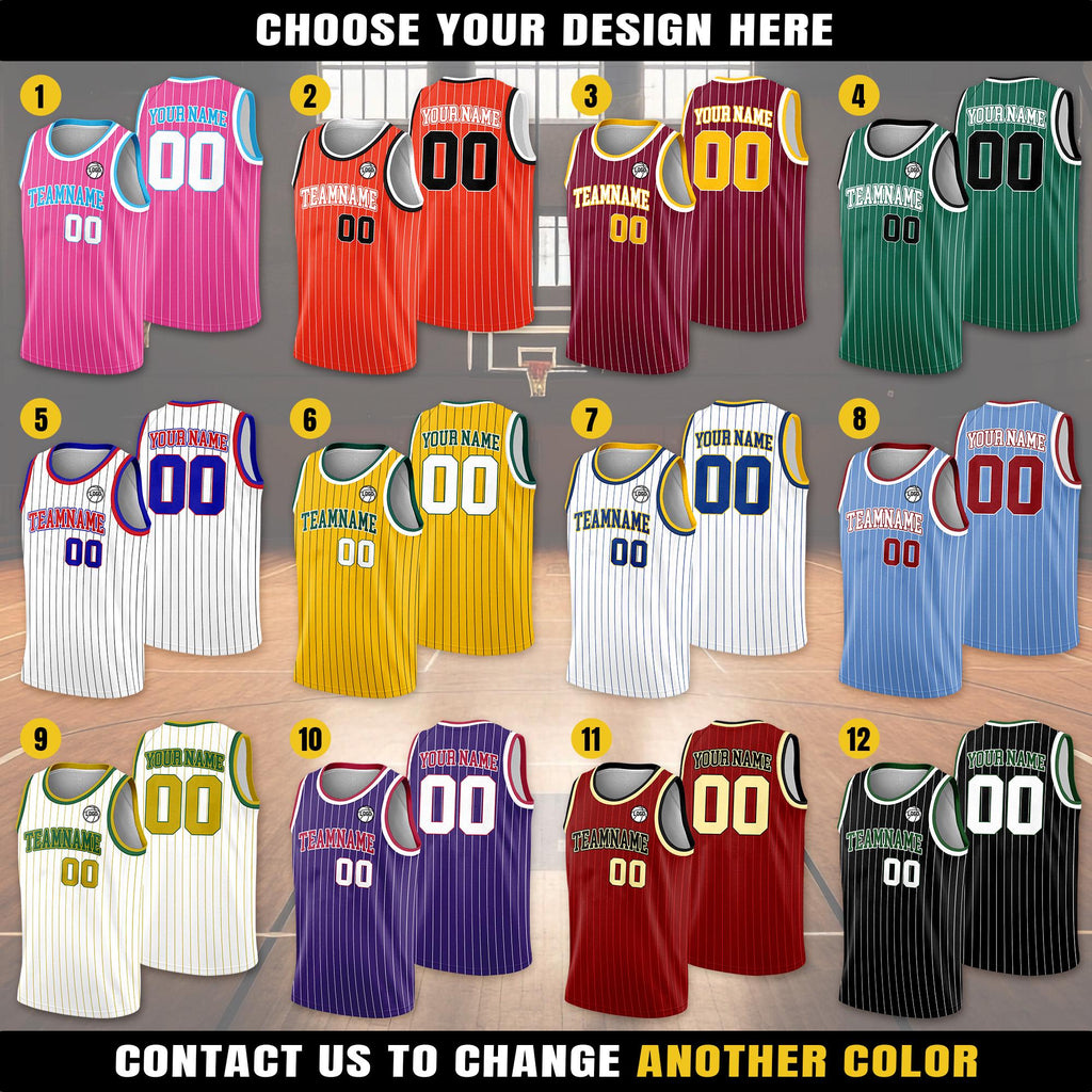 Personalized Team Name Number Basketball Jersey For Adult Youth Kid, Custom USA Basketball Jersey Sleeveless, Pinstripe Yellow Jersey