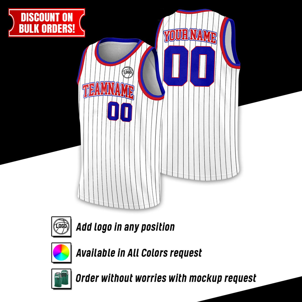 Custom Team Name Number Basketball Jersey For Adult Kid, Personalized Basketball Jersey Pinstripe, Sleeveless Jerseys Basketball Fans Gifts