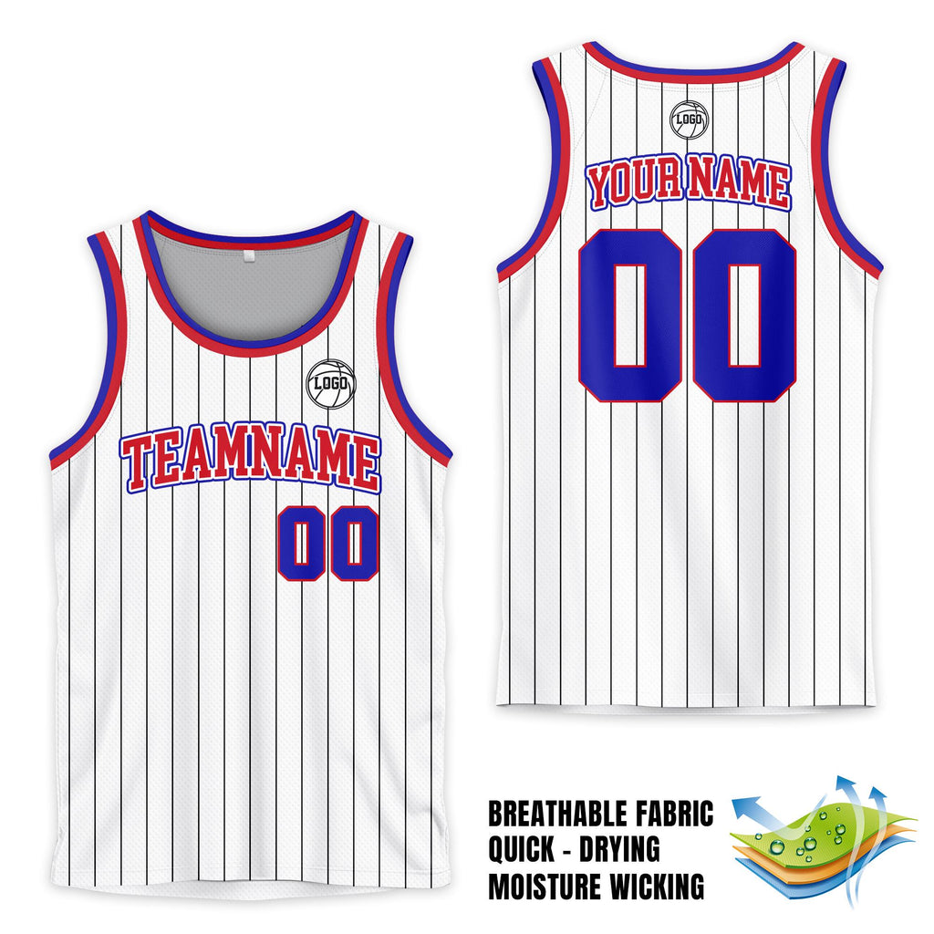 Custom Team Name Number Basketball Jersey For Adult Kid, Personalized Basketball Jersey Pinstripe, Sleeveless Jerseys Basketball Fans Gifts