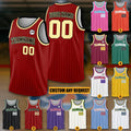 Personalized Team Name Number Basketball Jersey For Adult Youth Kid, Custom Basketball Jersey Pinstripe Sleeveless Jerseys Basketball Party