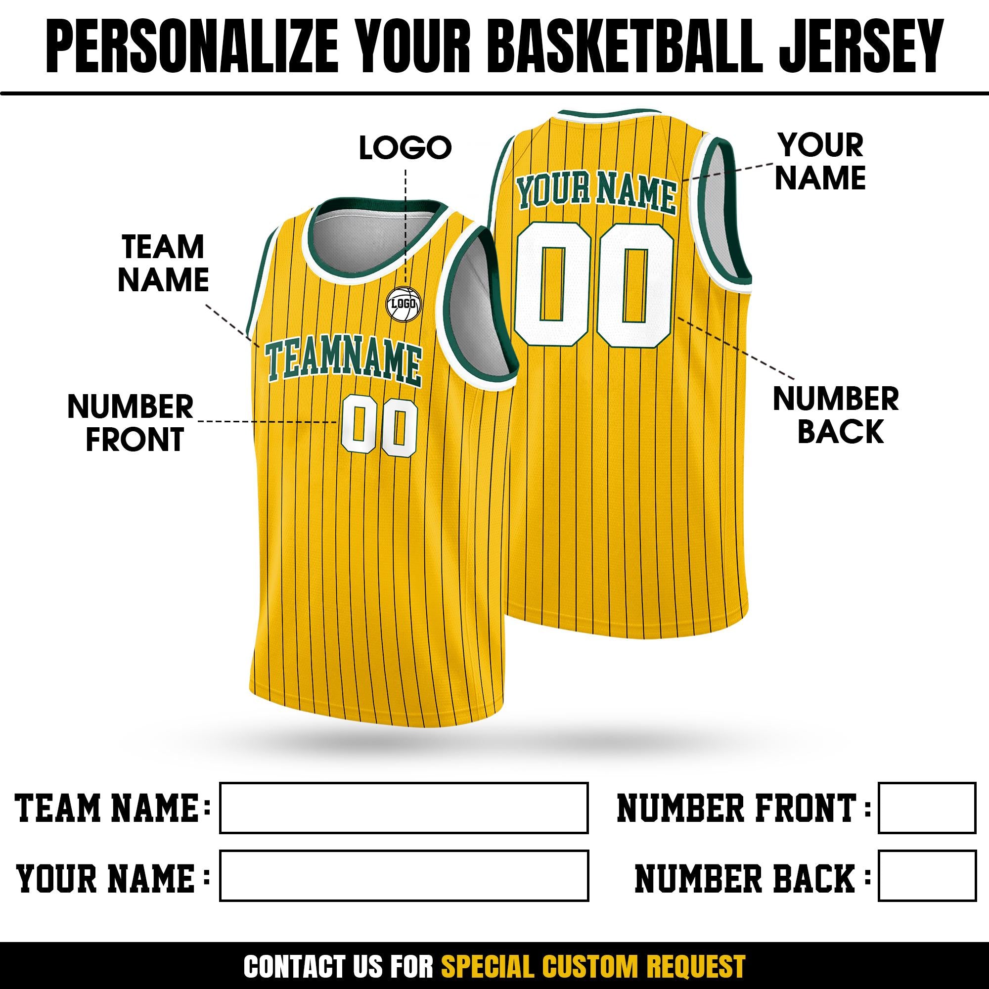 Personalized Team Name Number Basketball Jersey For Adult Youth Kid, Custom USA Basketball Jersey Sleeveless, Pinstripe Yellow Jersey