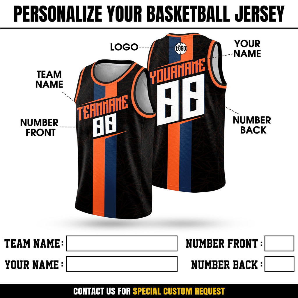 Custom Team Name Number Basketball Jersey Tank Top For Men Women Youth Kid, Personalized Basketball Jersey Orange Navy, Party Basketball Top