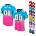 Personalized Team Name & Number Football Jersey Custom For Men Women Youth Preschool, Personalized Football V-neck Jersey Shirt Blue Pink