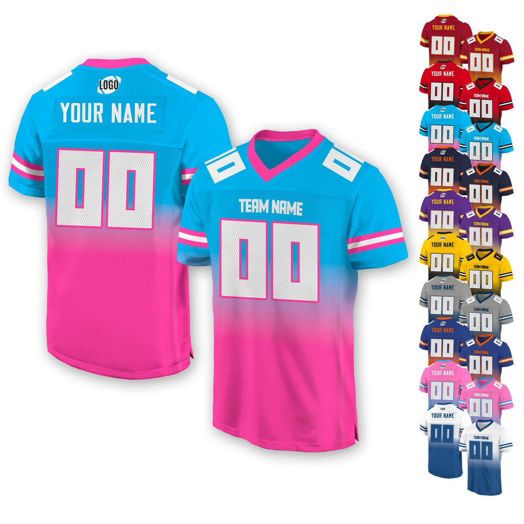Personalized Team Name & Number Jerseys For Youth Adult Kid, Customizable Football Jersey Style Shirt V-Neck Sport Jersey Custom