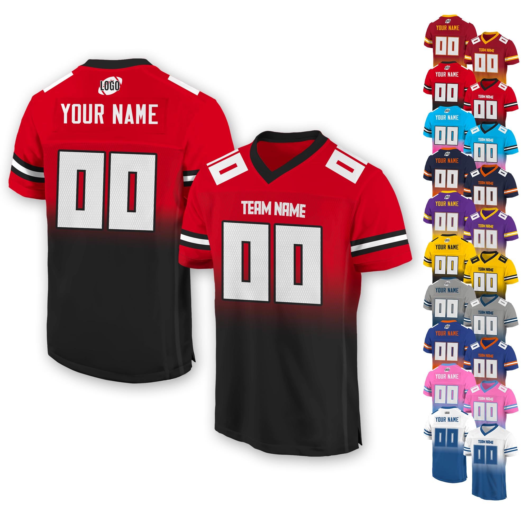 Personalized Team Name & Number Football Jersey Custom For Adult Youth Preschool, Custom Football Jersey For American Football Fans Game Day