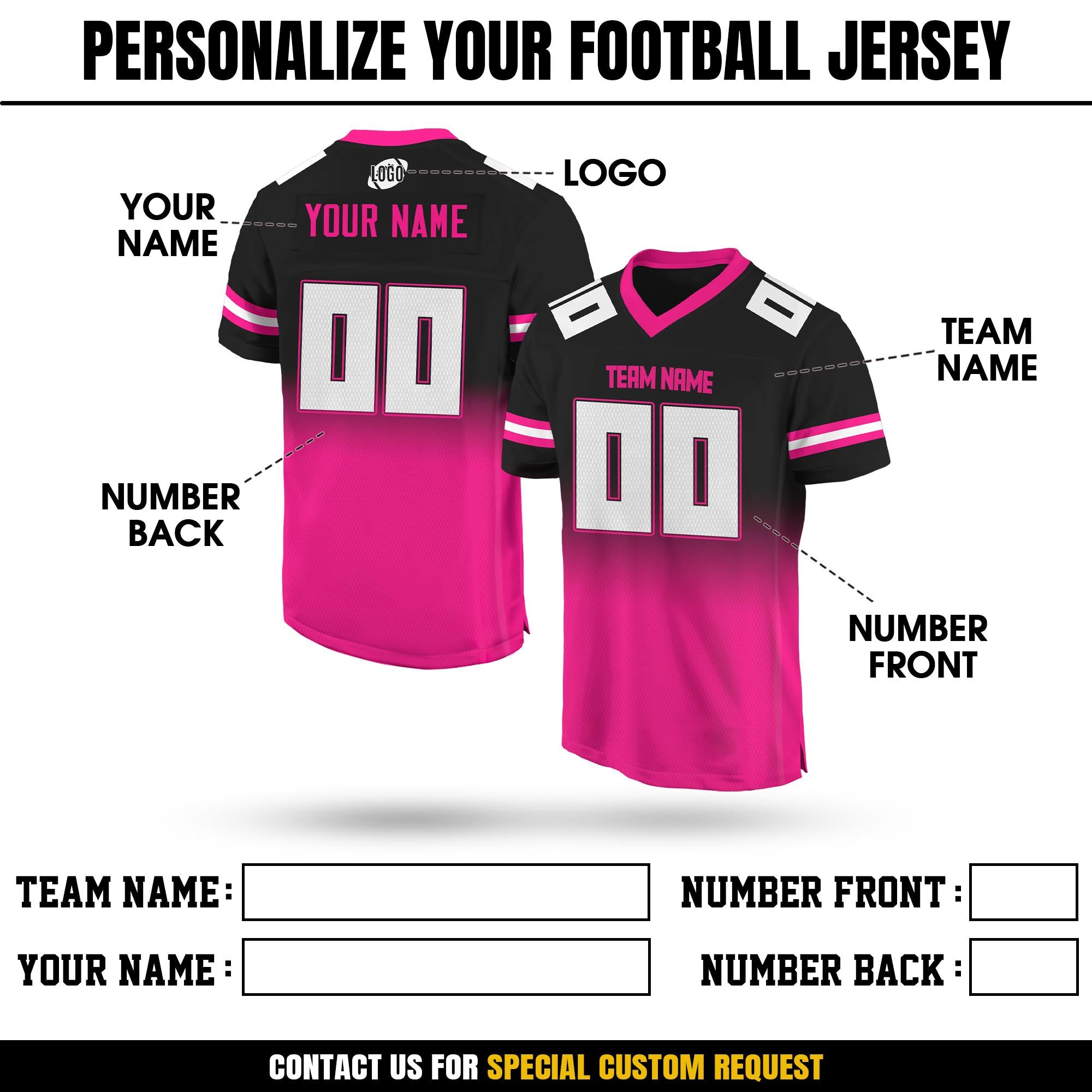 Personalized Team Name & Number Football Jersey Custom For Adult Kid, Custom Football Jersey Shirt American Football Fan Game Day Outfit