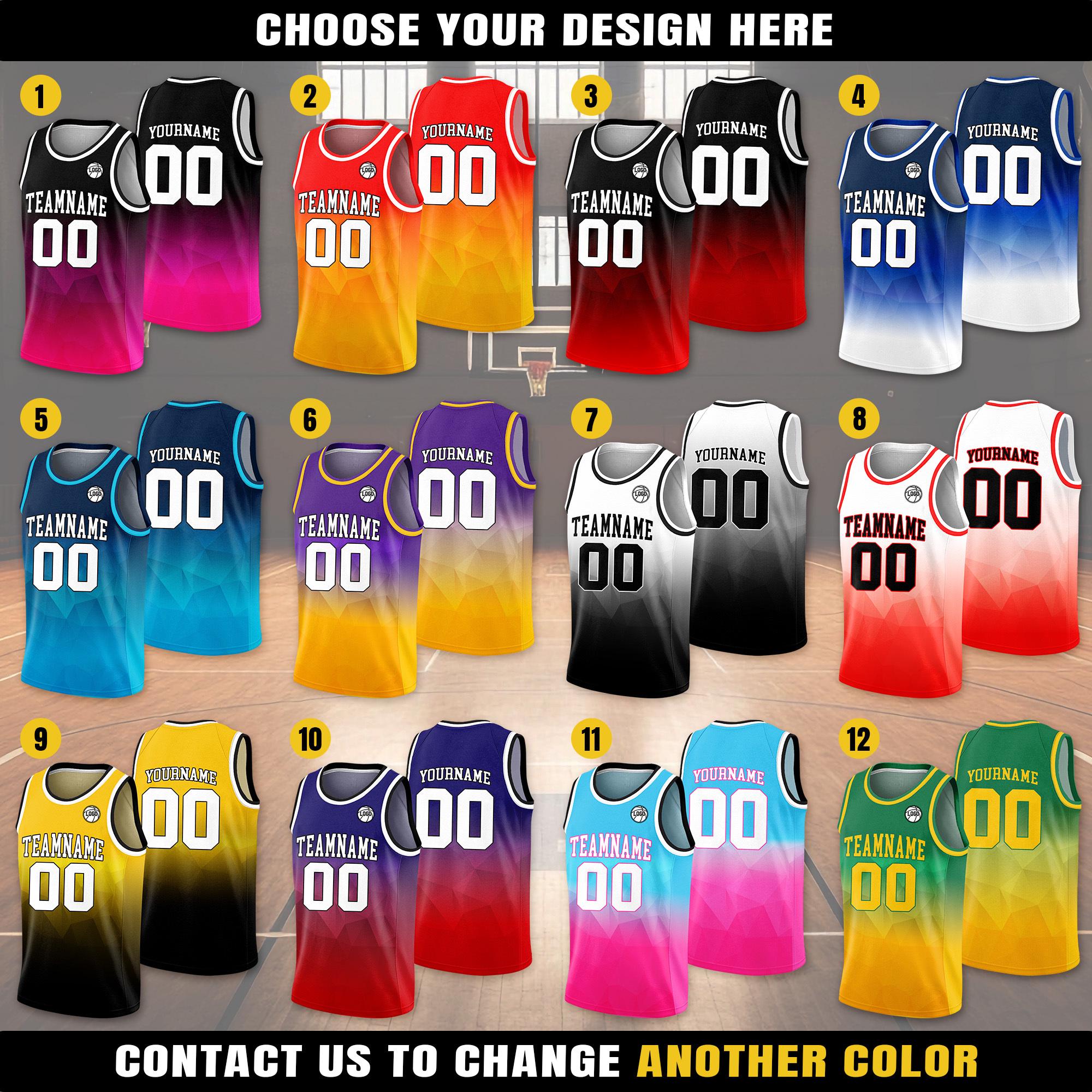 Personalized Basketball Jersey Tank Top Team Name & Number For Adult Kid Youth, Custom Gradient Blue Navy Shirt Jersey For Basketball Lover