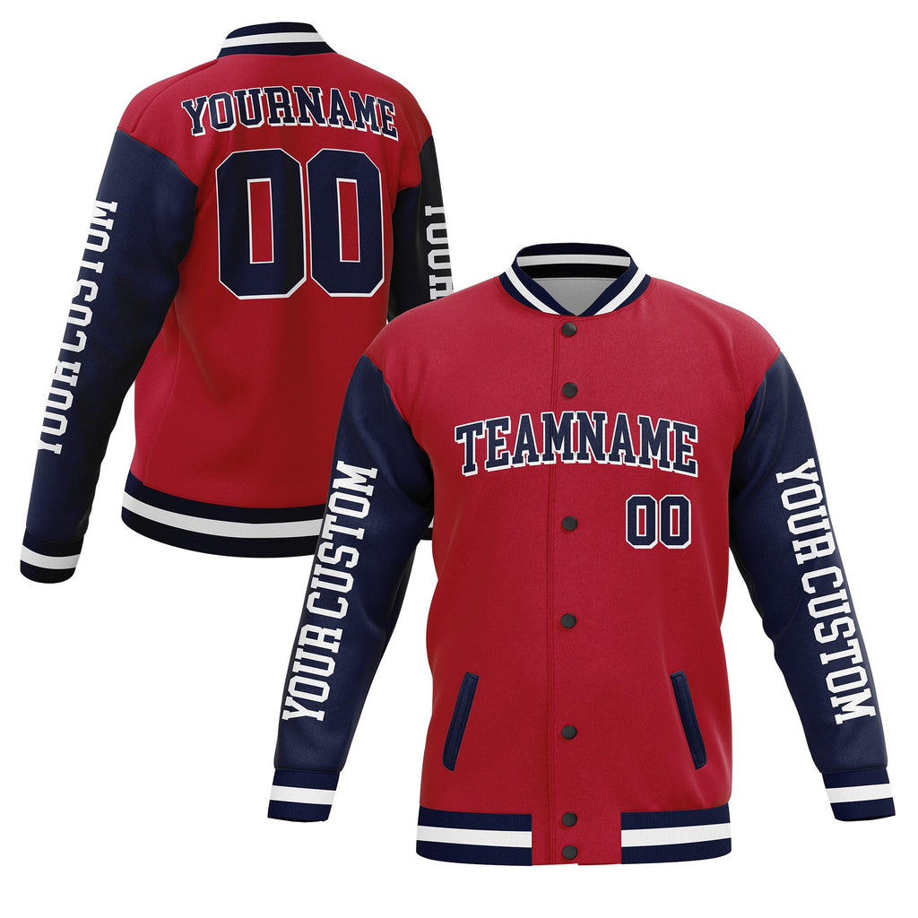Custom Varsity Jacket with Team Name Name Number Logo for Men Women Youth, Customized High School Baseball Jacket Letterman College