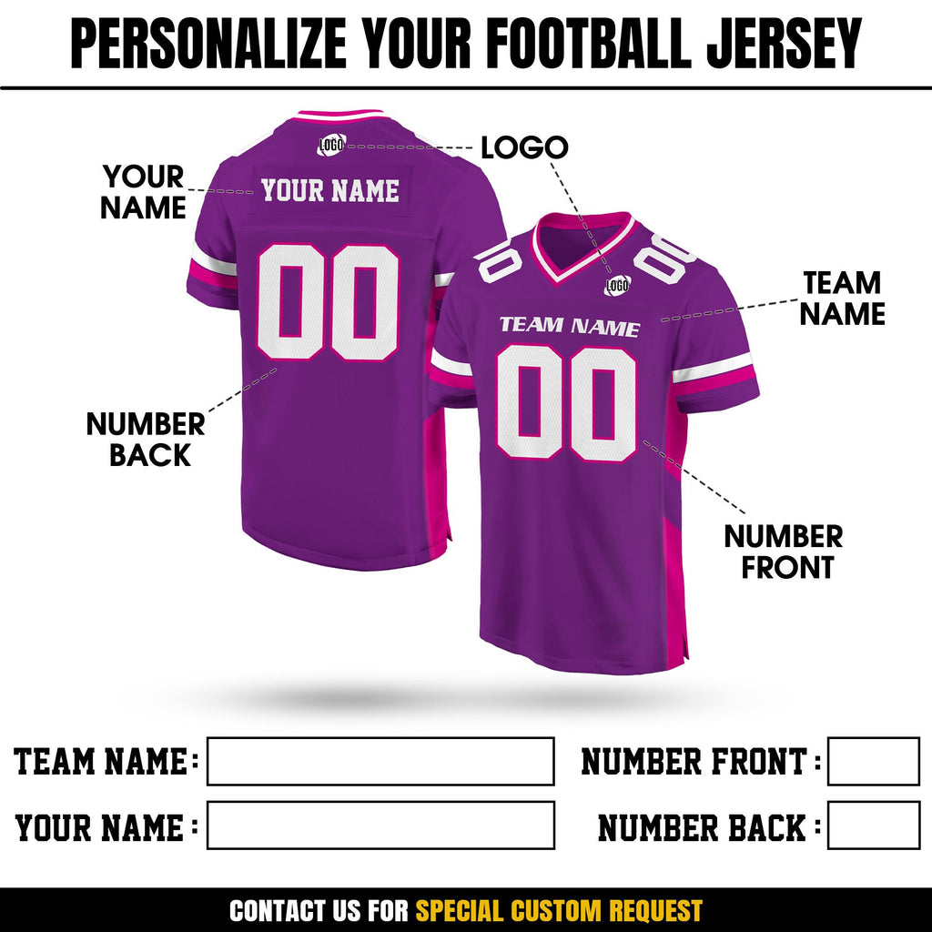 Personalized Team Name Number Football Jersey Shirt For Adult Kid, Custom Football Jersey, Man Short Sleeves V-neck Mesh Jersey High School