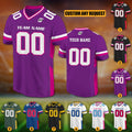 Personalized Team Name Number Football Jersey Shirt For Adult Kid, Custom Football Jersey, Man Short Sleeves V-neck Mesh Jersey High School