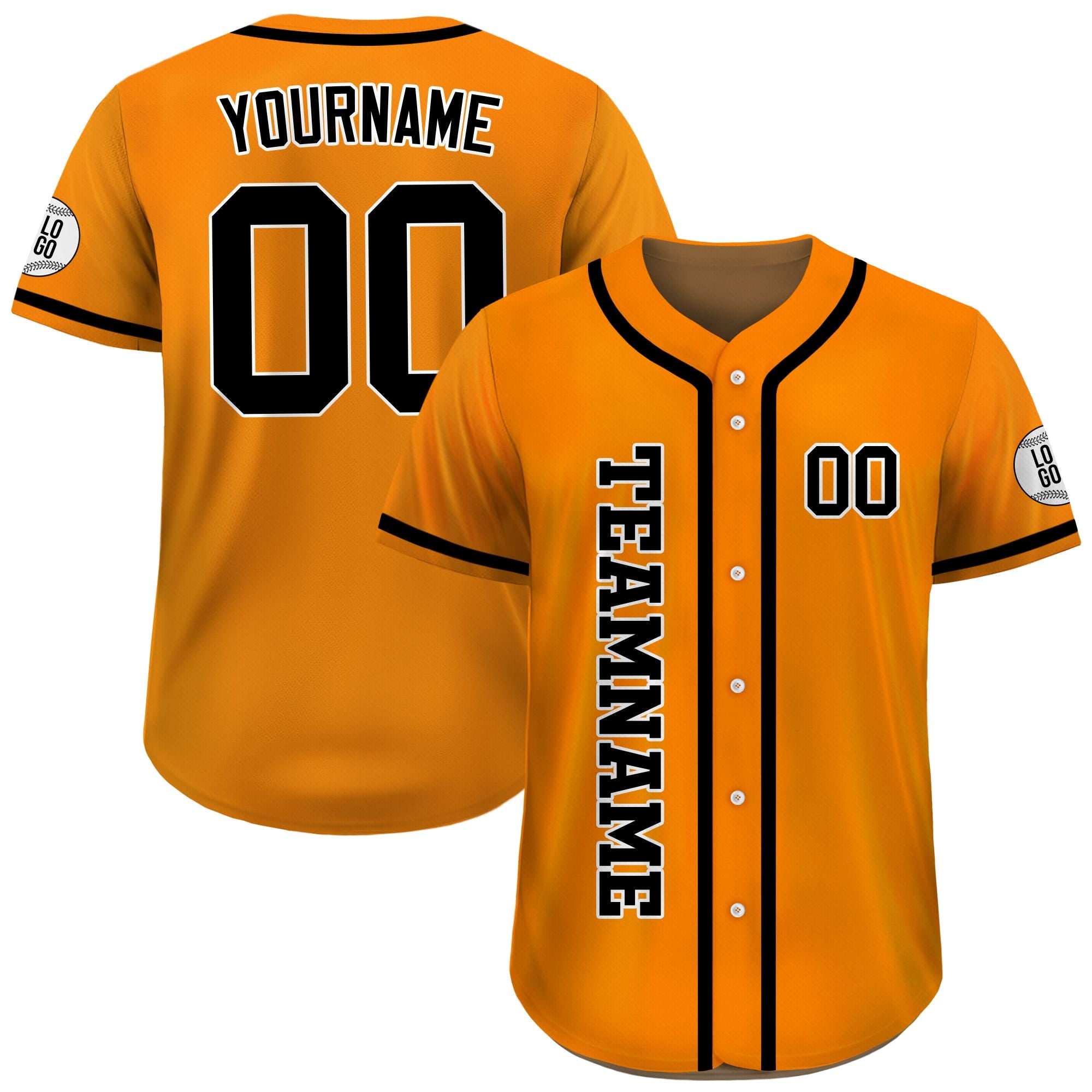Custom Team Name Number Baseball Jersey for Men Women Youth, Personalized Jersey Orange White Black For Baseball Fan, Custom Jersey Request