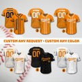 Custom Team Name Number Baseball Jersey for Men Women Youth, Personalized Jersey Orange White Black For Baseball Fan, Custom Jersey Request