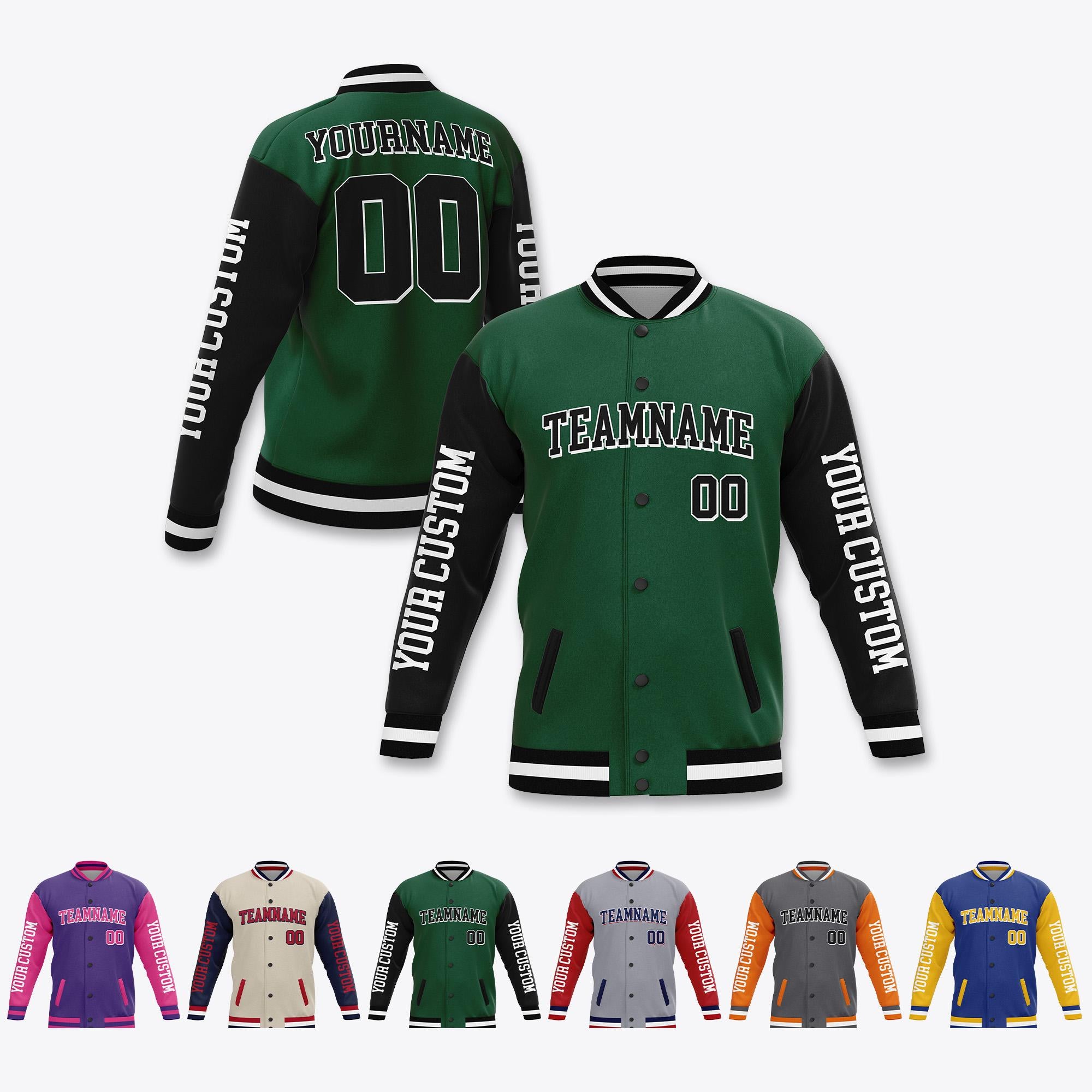 Personalized Jacket with Team Name Name Number Logo for Men Women Youth, Customized Fashion Baseball Varsity Jacket Letterman College