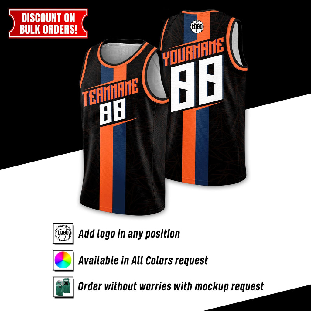 Custom Team Name Number Basketball Jersey Tank Top For Men Women Youth Kid, Personalized Basketball Jersey Orange Navy, Party Basketball Top