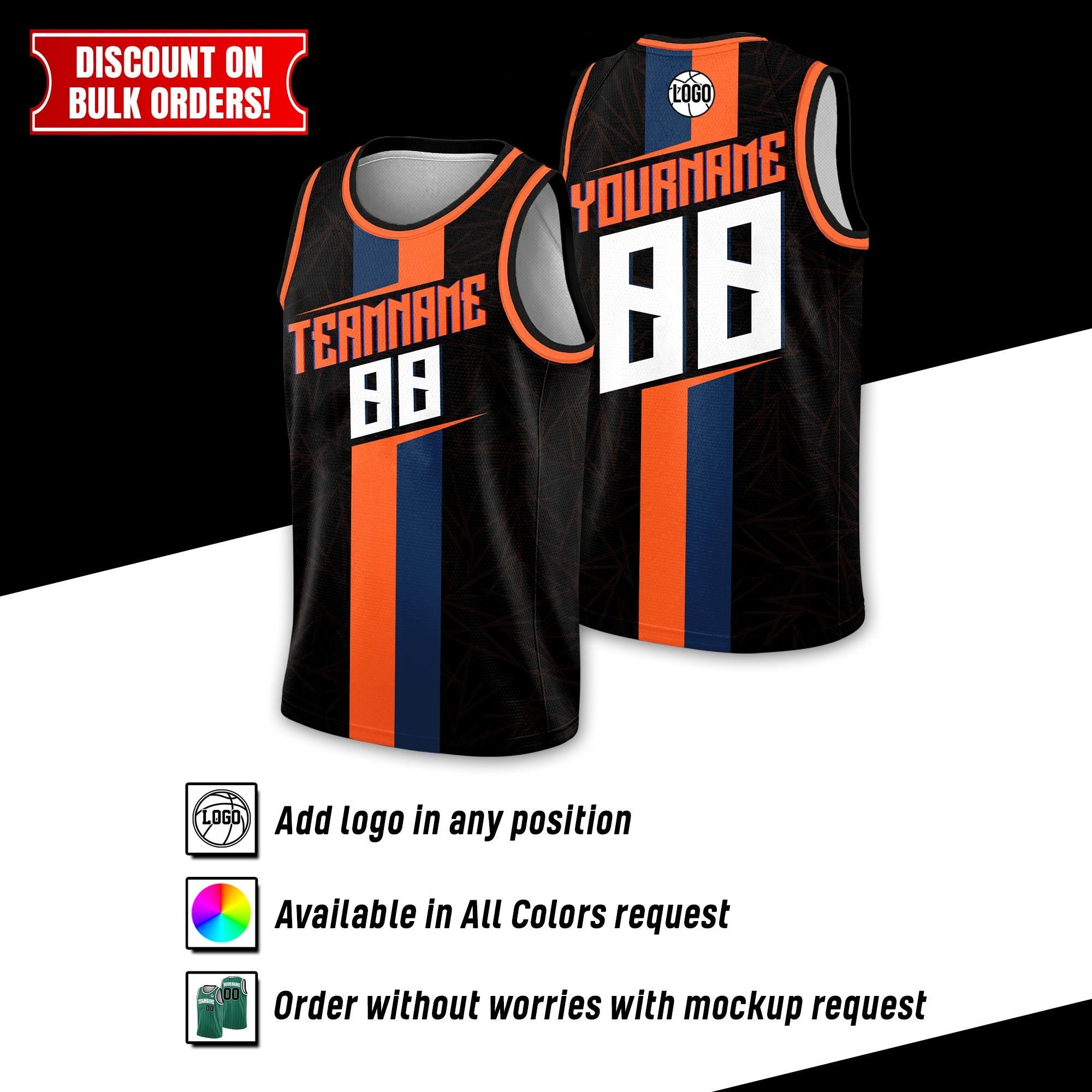 Custom Team Name Number Basketball Jersey Tank Top For Men Women Youth Kid, Personalized Basketball Jersey Orange Navy, Party Basketball Top