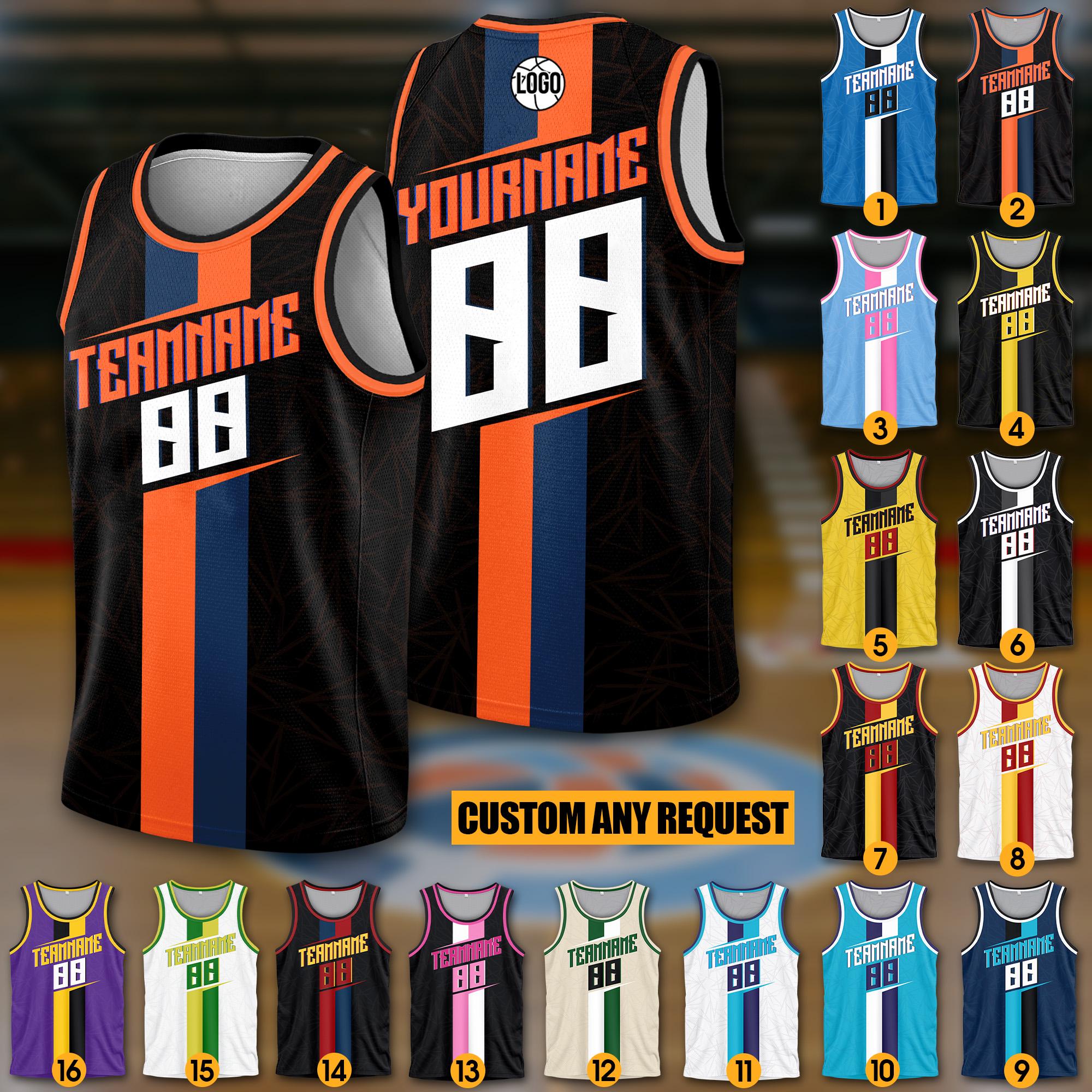 Custom Team Name Number Basketball Jersey Tank Top For Men Women Youth Kid, Personalized Basketball Jersey Orange Navy, Party Basketball Top