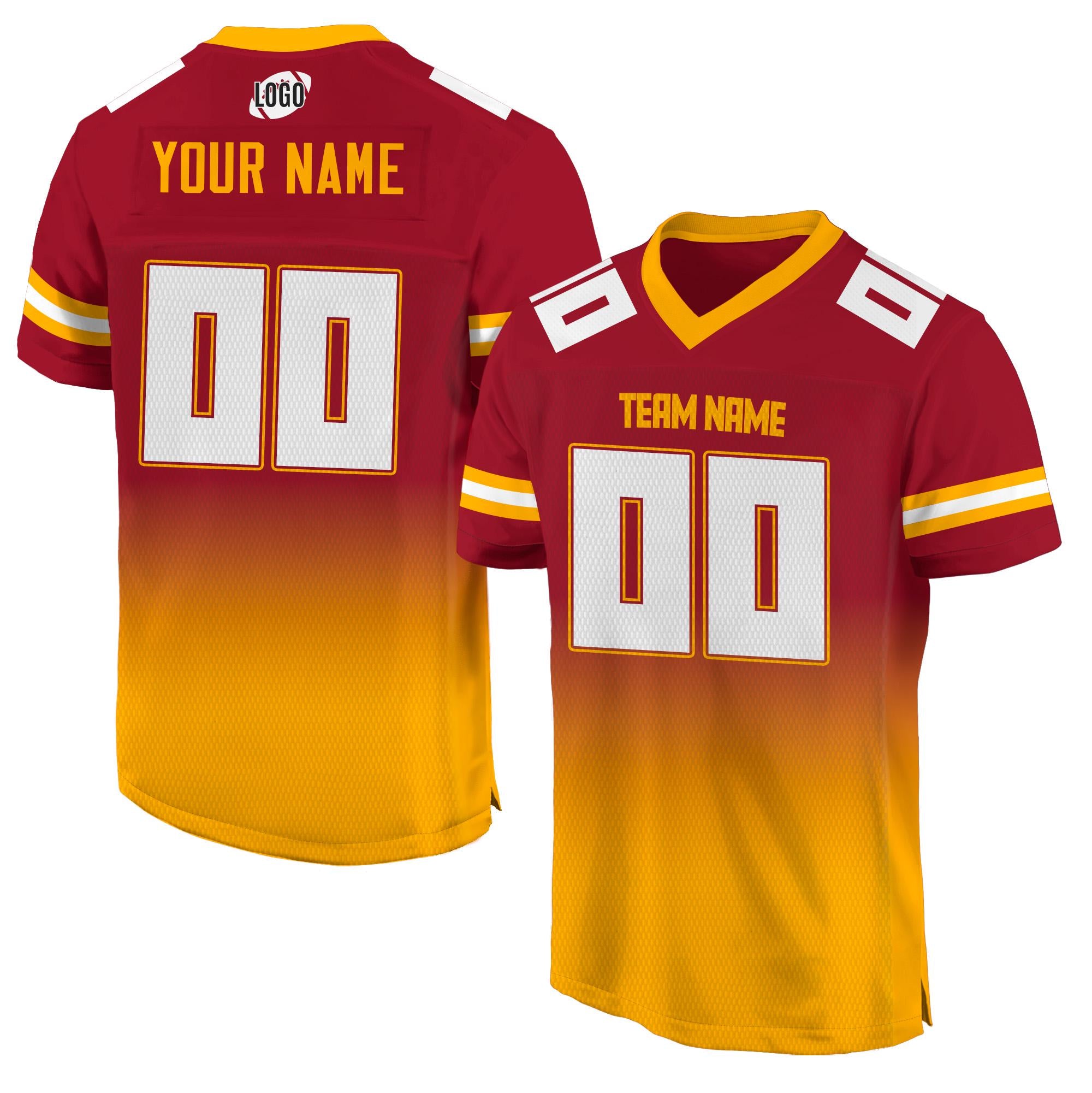 Personalized Team Name & Number Football Jersey For Women Men Youth Kid, Custom Front Back Football V-neck shirt, Football Gift for Fans