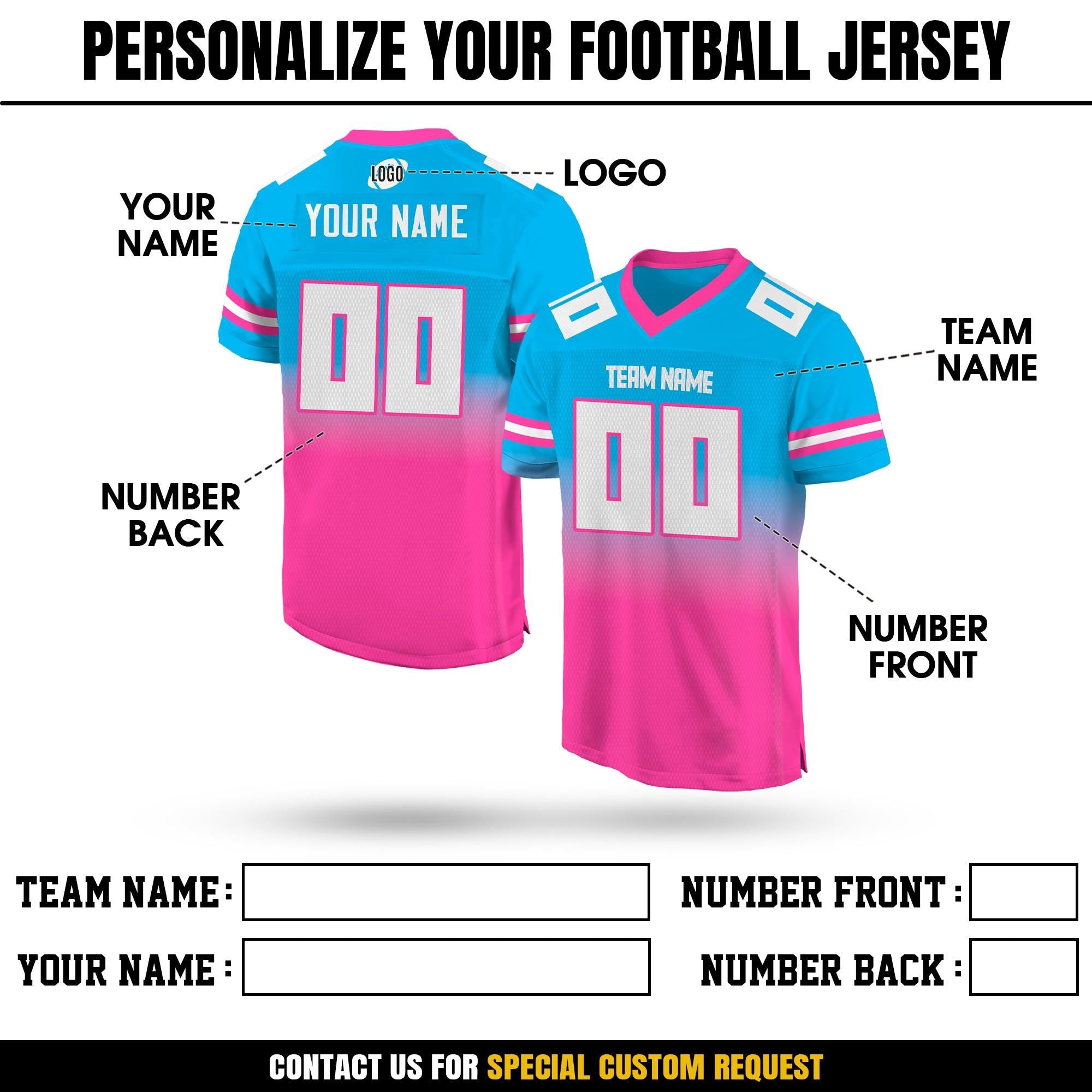 Personalized Team Name & Number Jerseys For Youth Adult Kid, Customizable Football Jersey Style Shirt V-Neck Sport Jersey Custom