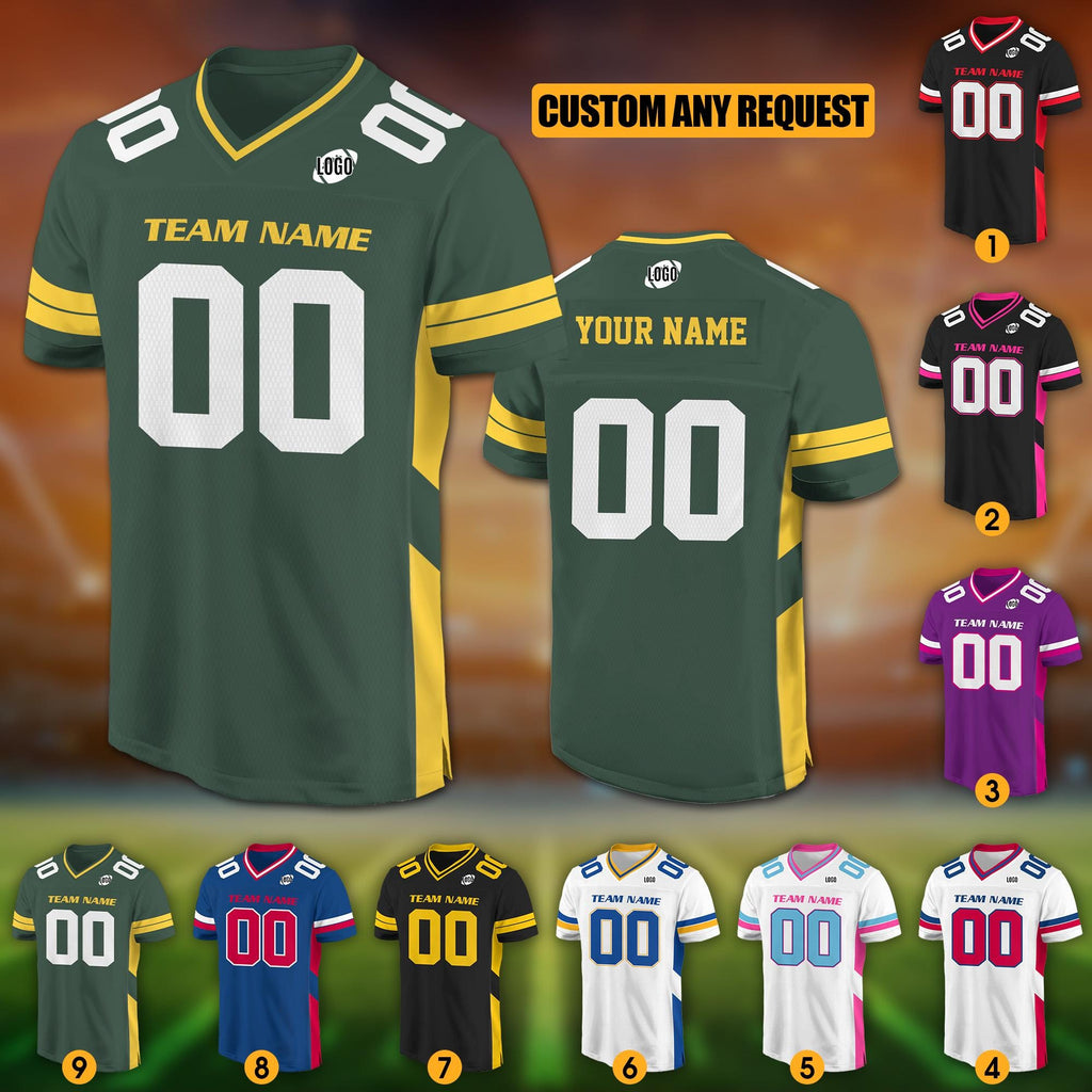 Personalized Team Name & Number Football Jersey Shirt For Adult Kid, Custom Football Jersey Shirt, Game Day Outfit, Gifts For Football Fans