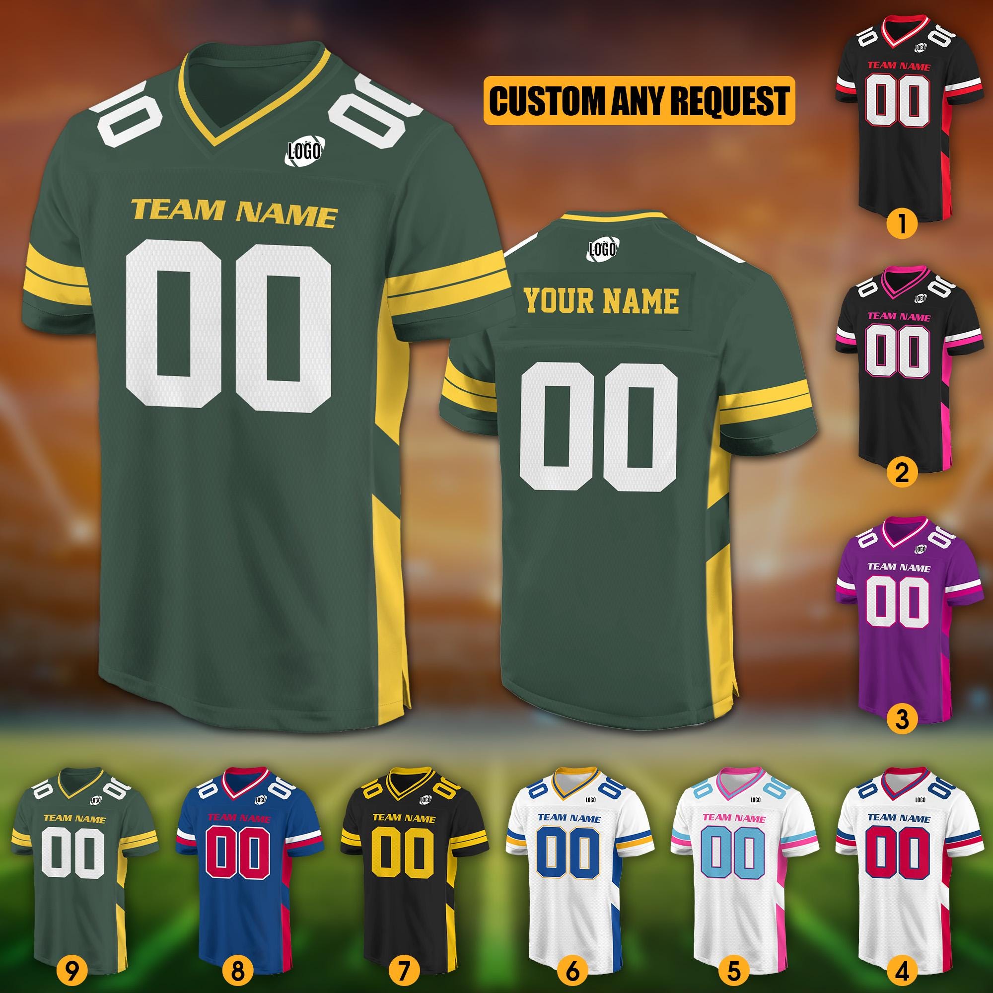 Personalized Team Name & Number Football Jersey Shirt For Adult Kid, Custom Football Jersey Shirt, Game Day Outfit, Gifts For Football Fans