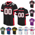 Personalized Team Name Number Football Jersey Shirt For Adult Kid, Custom Football Jersey, Short Sleeves V-neck Mesh Jersey College Football