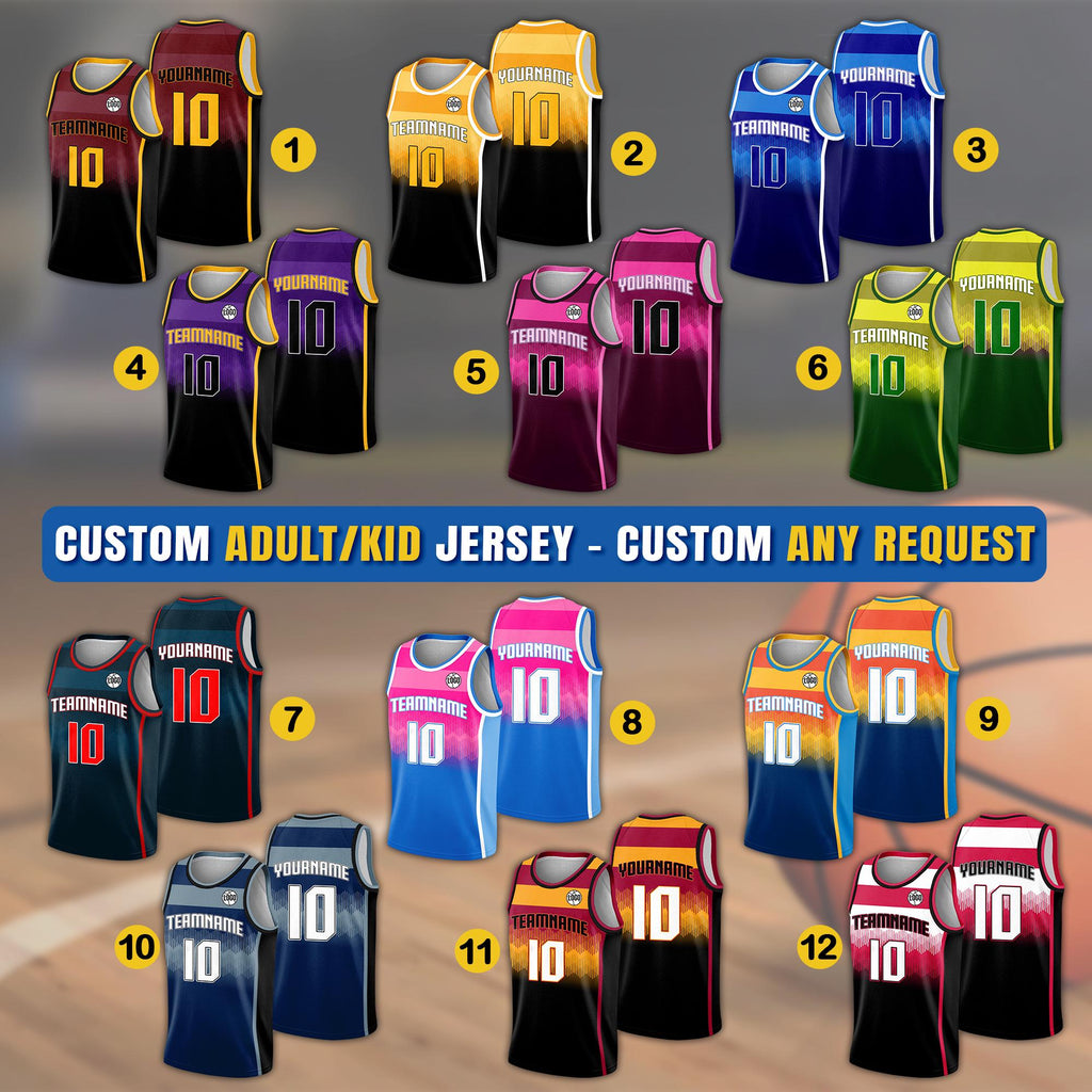 Custom Basketball Jersey with Team Name Number Logo, Personalized Basketball Jersey For Men Women Youth Kid, Gifts for Basketball Fan Lover