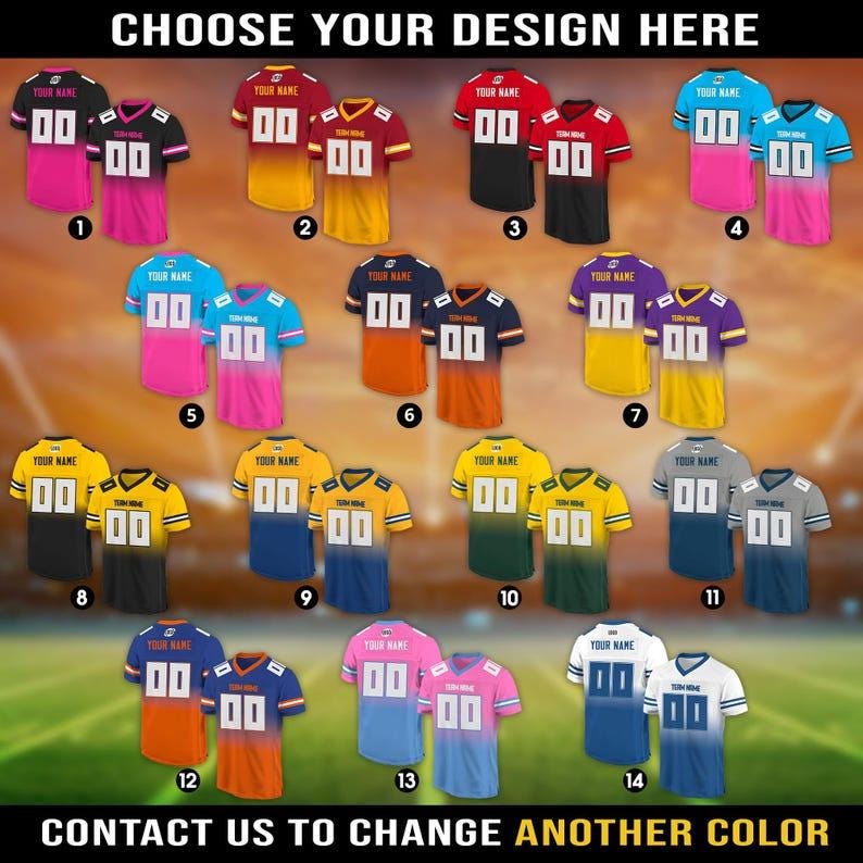 Personalized Team Name & Number Football Jersey Custom For Adult Kid, Custom Football Jersey Shirt American Football Fan Game Day Outfit