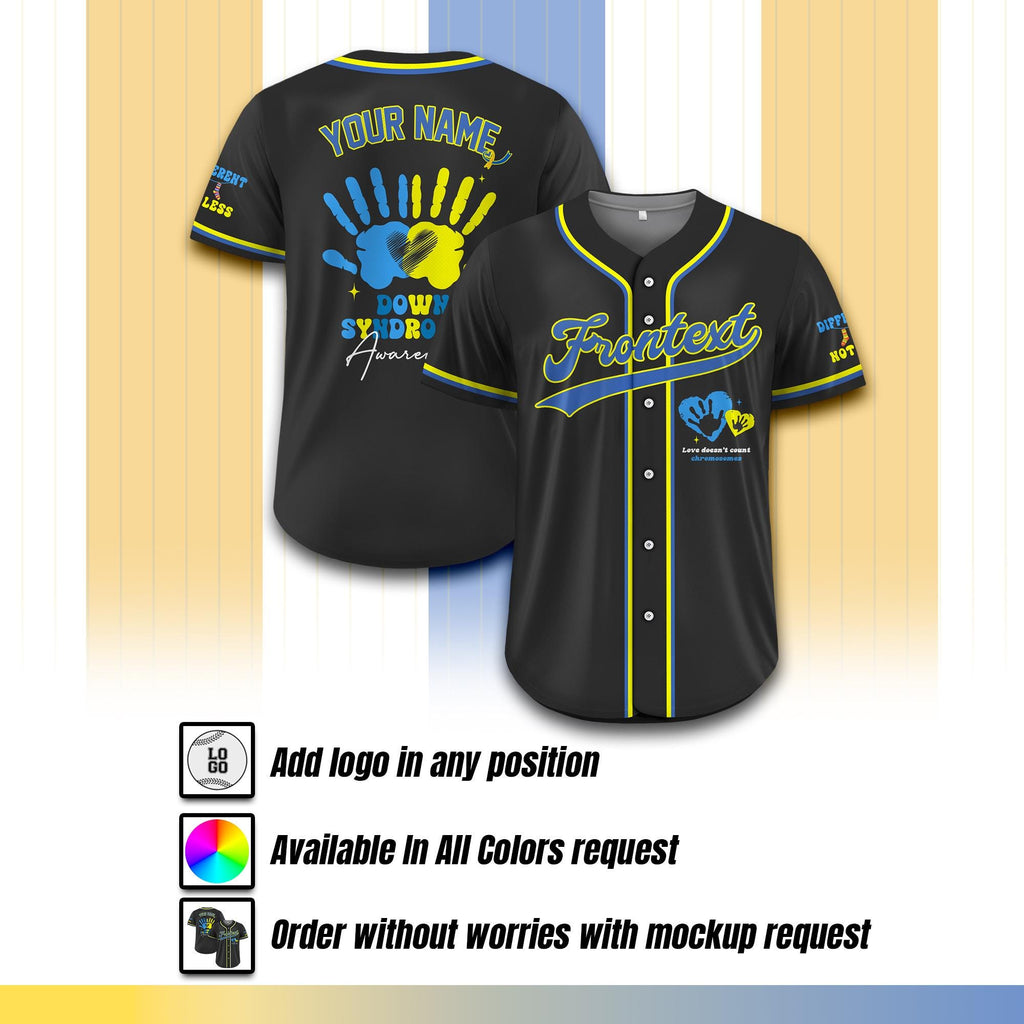 Custom Down Syndrome Awareness Baseball Jersey for Men Women Youth Kid, Support Squad T21 Jersey Shirt, Custom World Down Syndrome Day Gift