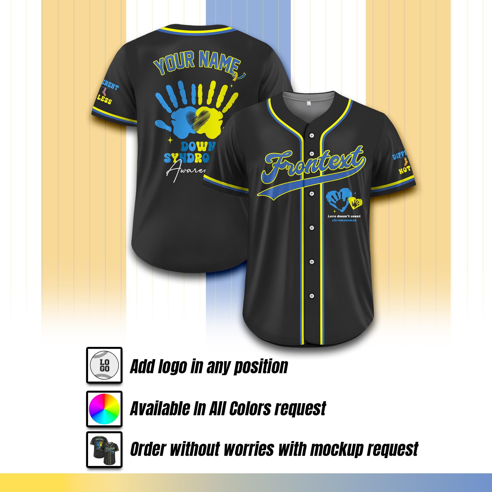 Custom Down Syndrome Awareness Baseball Jersey for Men Women Youth Kid, Support Squad T21 Jersey Shirt, Custom World Down Syndrome Day Gift