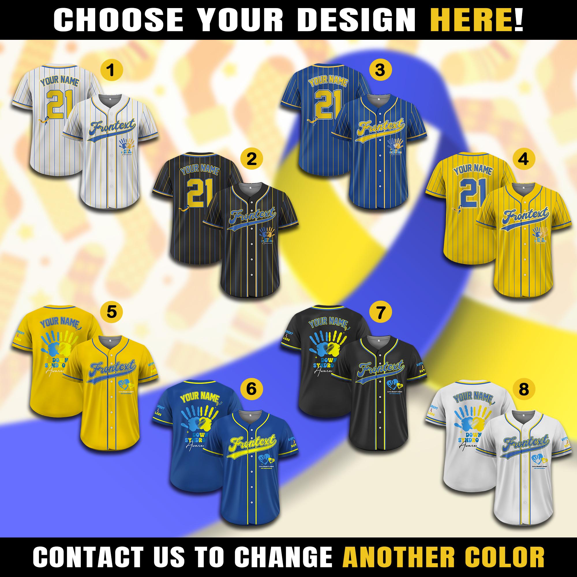 Custom Down Syndrome Awareness Baseball Jersey for Men Women Youth Kid, Support Squad T21 Jersey Shirt, Custom World Down Syndrome Day Gift