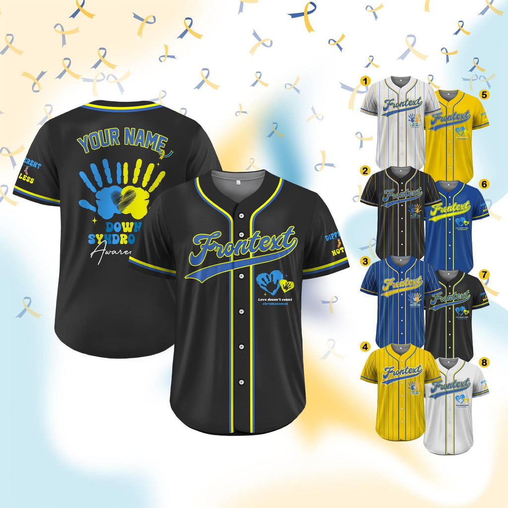 Custom Down Syndrome Awareness Baseball Jersey for Men Women Youth Kid, Support Squad T21 Jersey Shirt, Custom World Down Syndrome Day Gift