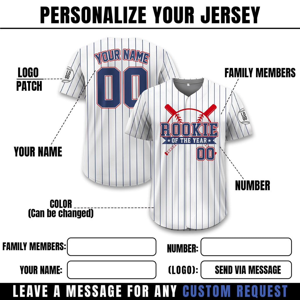 Personalized Rookie Of the Year Baseball Jersey, Custom Name Mommy Daddy Of the Rookie Baseball Shirt,Family Matching Outfits,First Birthday